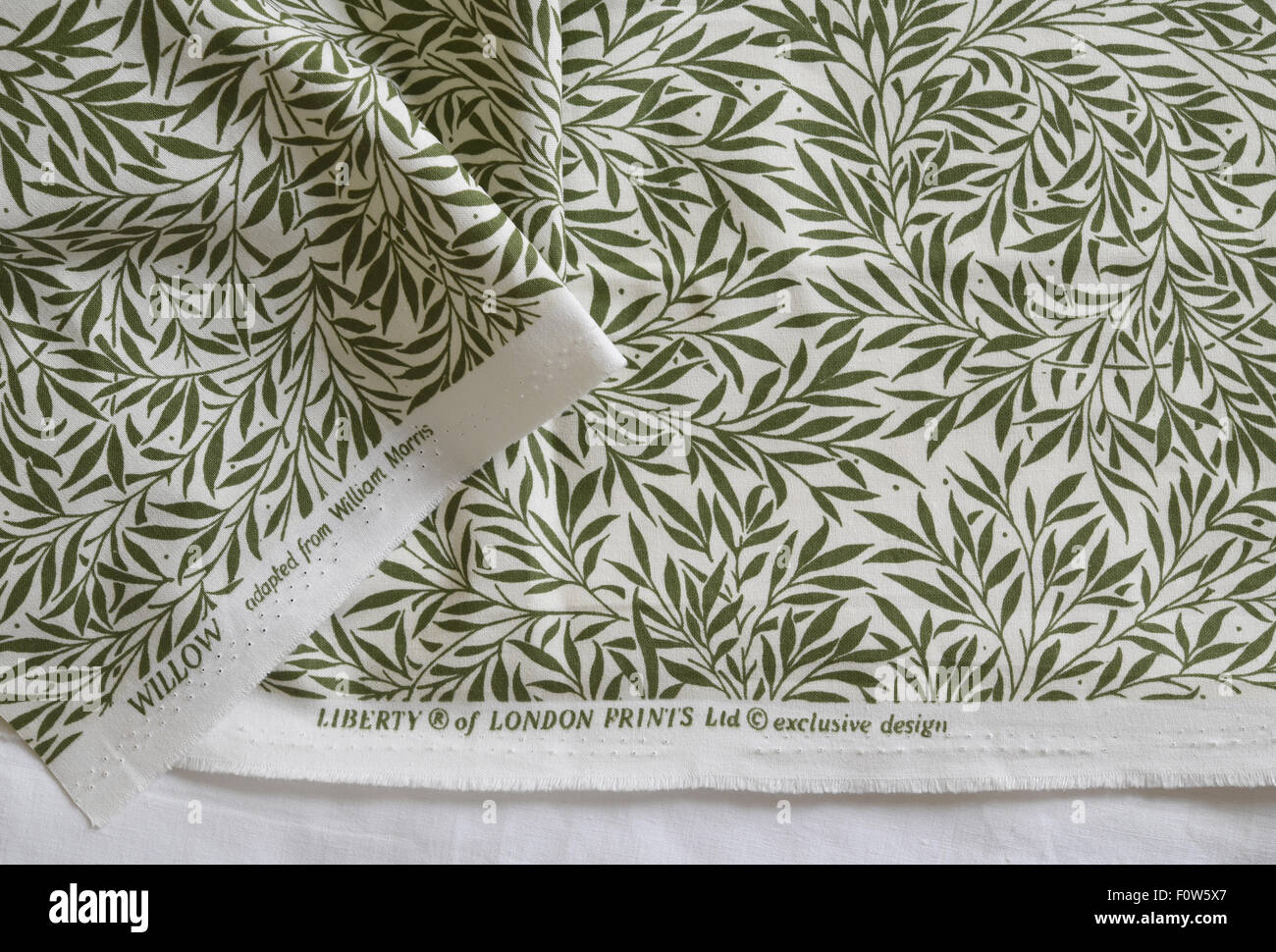 'Willow' cotton fabric by Liberty of London, adapted from a design by William Morris  of the renowned Arts & Crafts Movement. Stock Photo