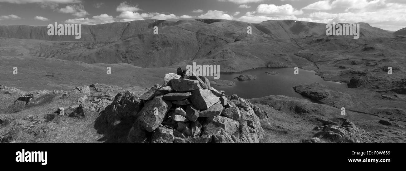 Summit Cairn of Angletarn Pikes, Lake District National Park, Cumbria County, England, UK. Stock Photo