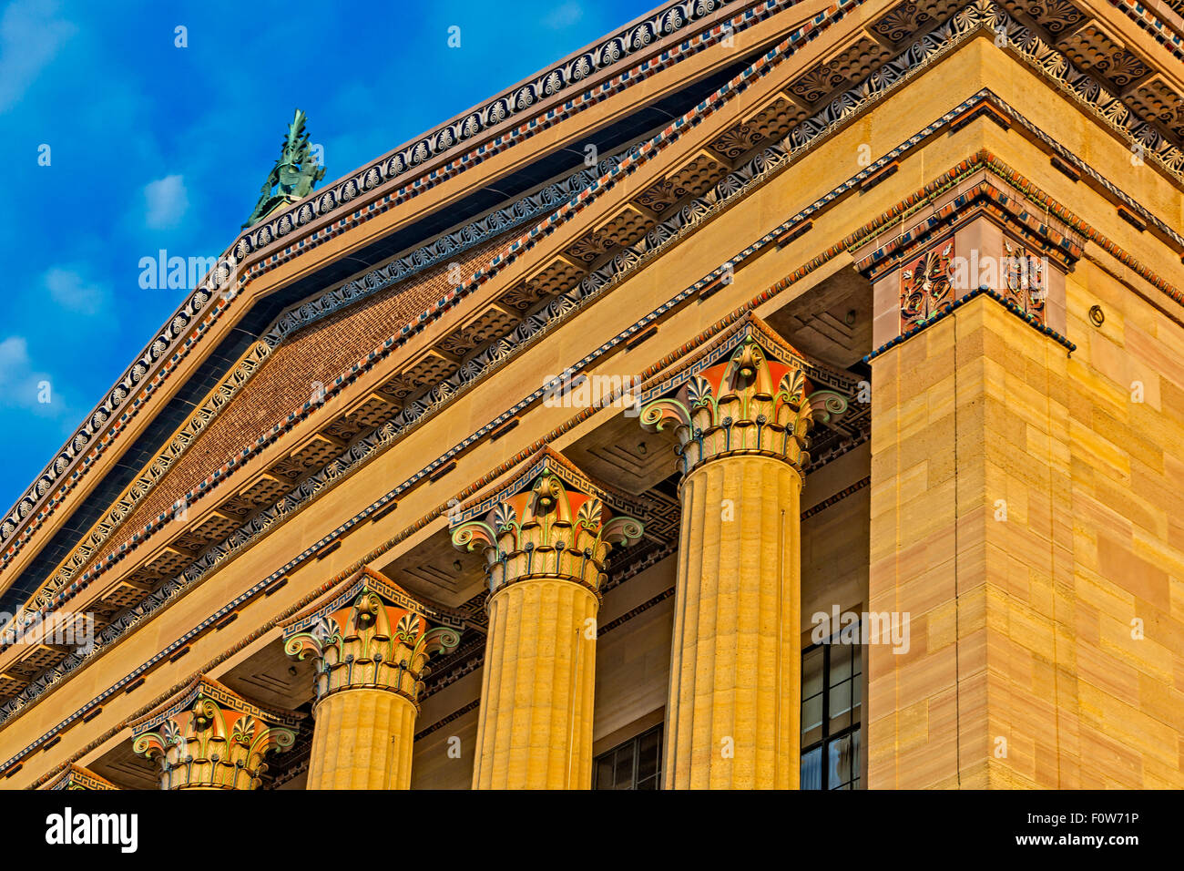 Philadelphia Museum Of Art and Column Details. Stock Photo