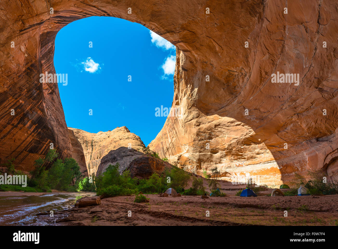 Camping in Coyote Gulch Stock Photo