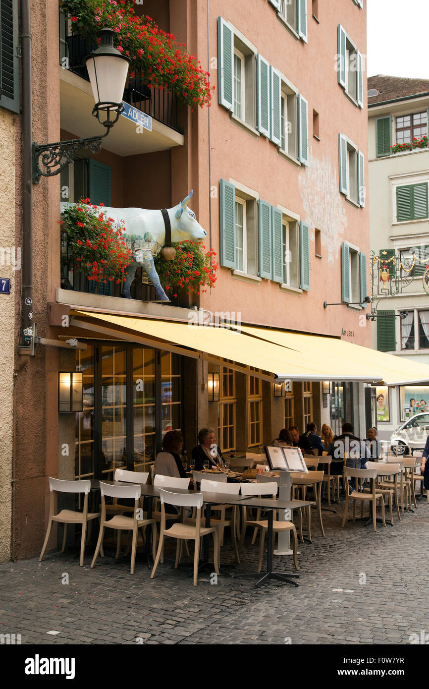 restaurant in the Niederdorf area in Zurich in Switzerland Stock Photo