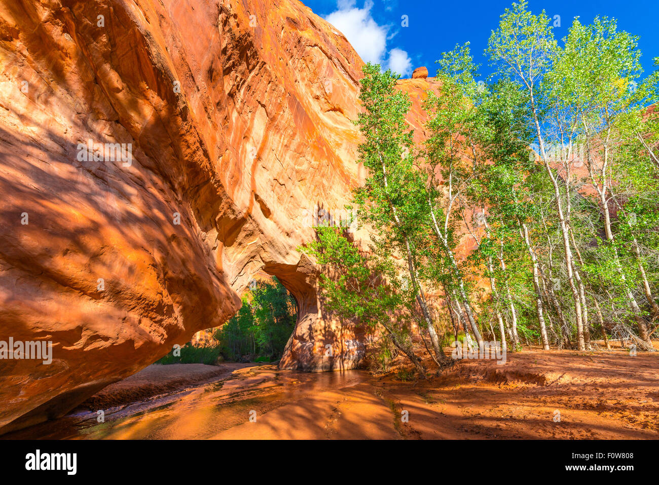 Beautiful Natural Arch in Coyote Gulch Escalante National Stock Photo
