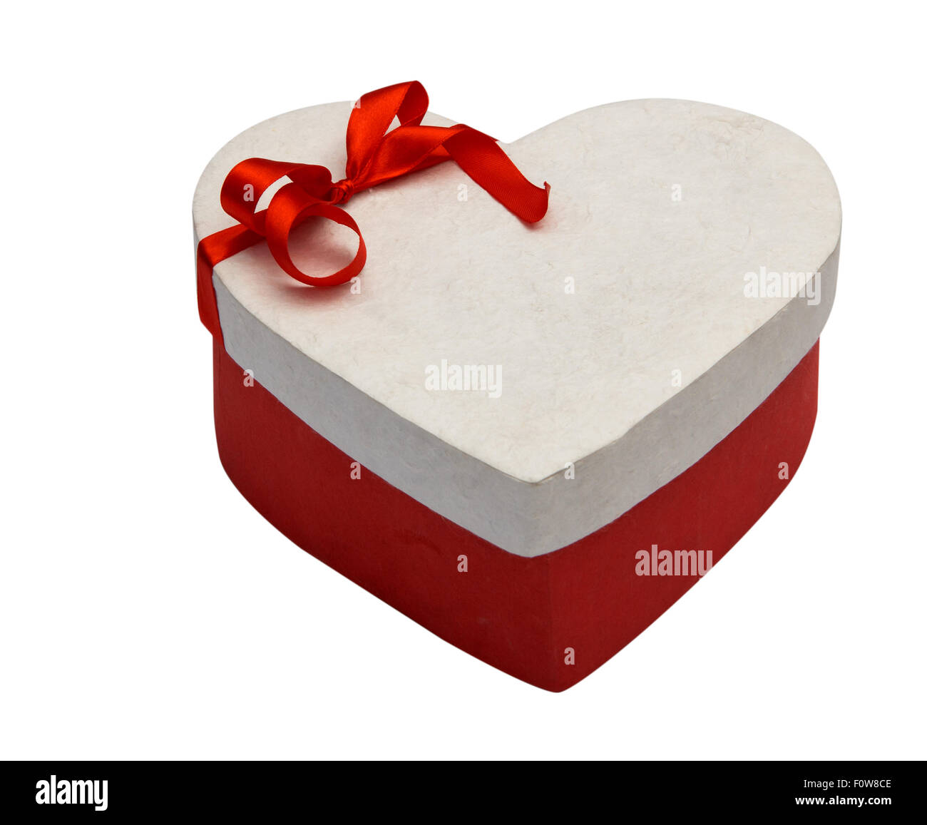 Gift box and red ribbon isolated on white background Stock Photo - Alamy