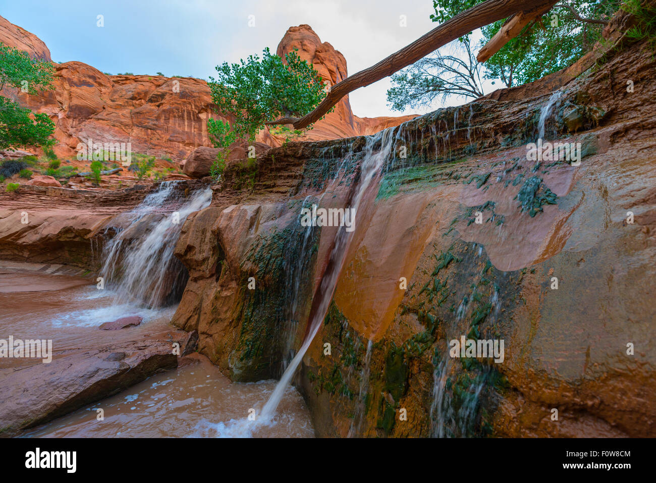 Beautiful Waterfall on Coyote Gulch Trail Escalante National Utah Stock Photo