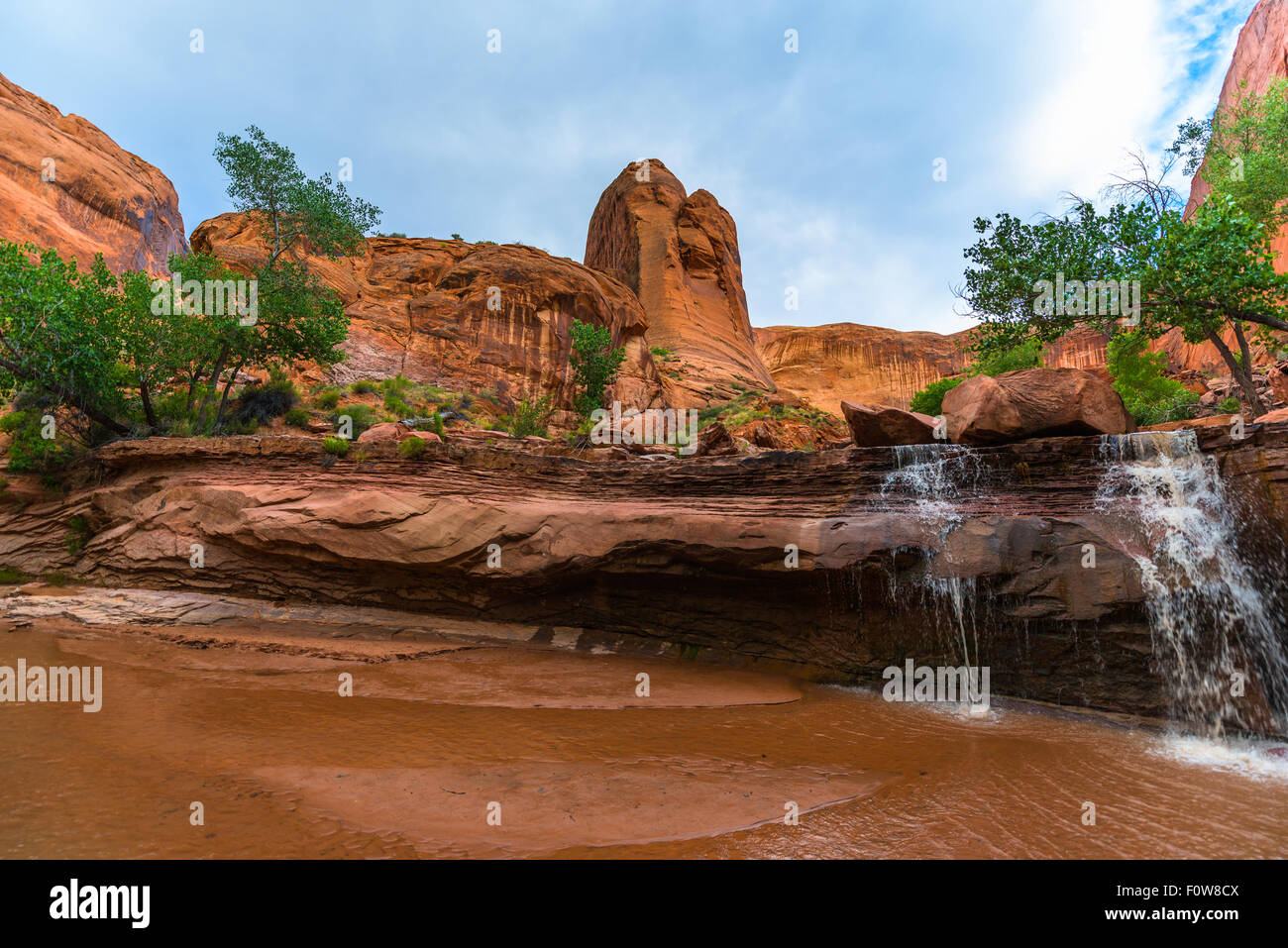 Beautiful Waterfall on Coyote Gulch Trail Escalante National Utah Stock Photo