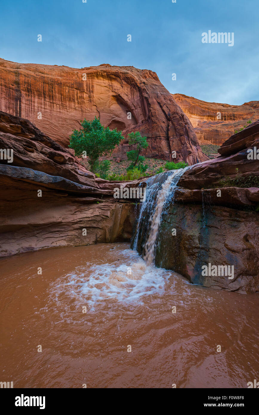 Stock Photo - Waterfall in Coyote Gulch part of Grand Staircase Escalante National Monument in southern Utah canyon country Stock Photo