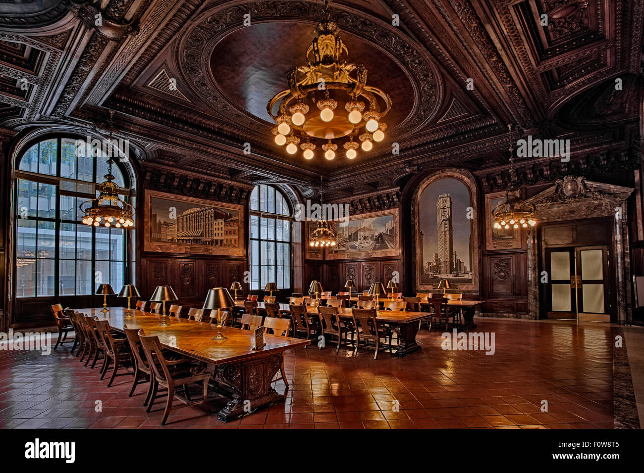 DeWitt Wallace Periodical room at the New York Public Library. Stock Photo