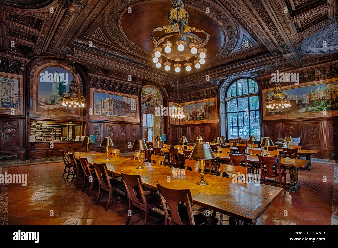 DeWitt Wallace Periodical room at the New York Public Library. Stock Photo
