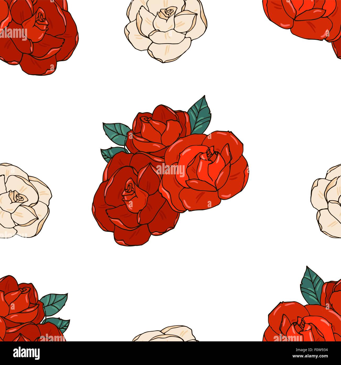 seamless pattern with roses Stock Vector Image & Art - Alamy