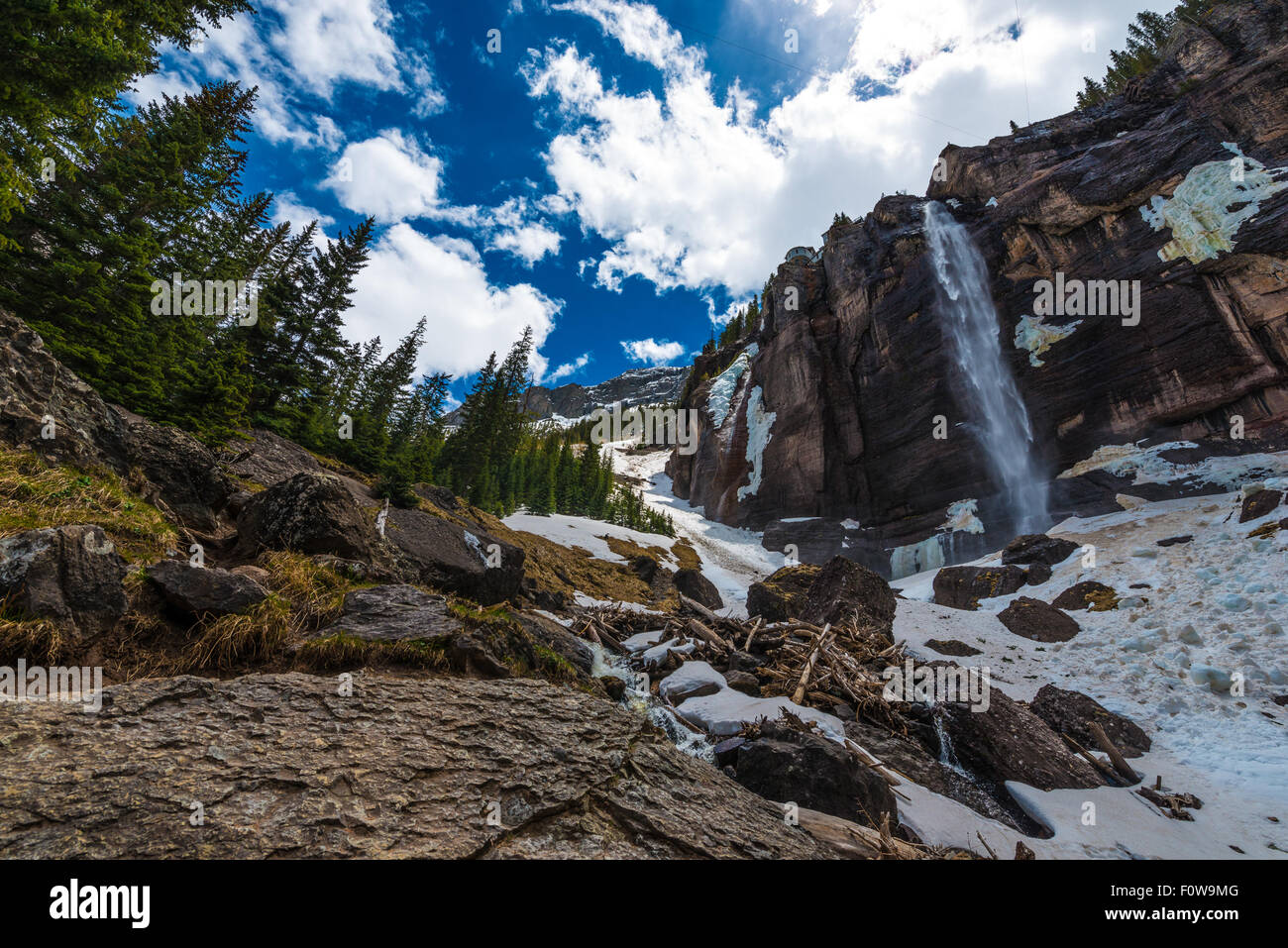 Bridal Veil Falls Spring in Telluride Colorado Stock Photo
