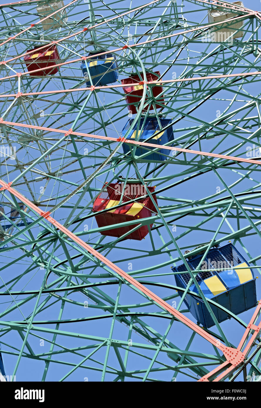 Cars on the Wonder Wheel in Coney Island, Brooklyn, New York Stock ...