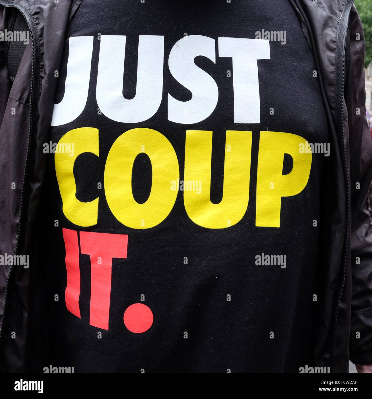 Protesters Using Shirts Political t-shirts worn by demonstrators at the People's Assembly Anti ...