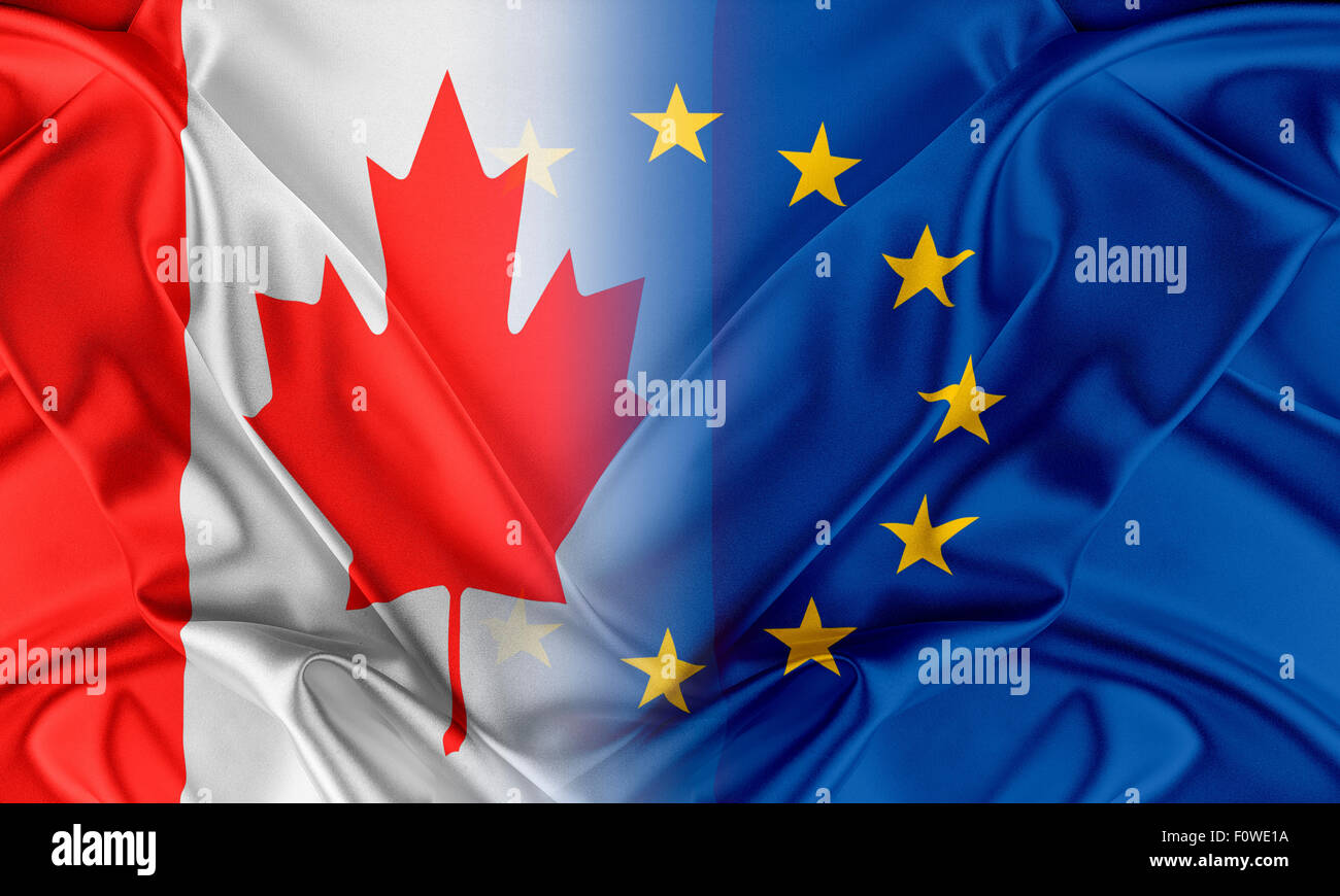 European Union and Canada. Stock Photo