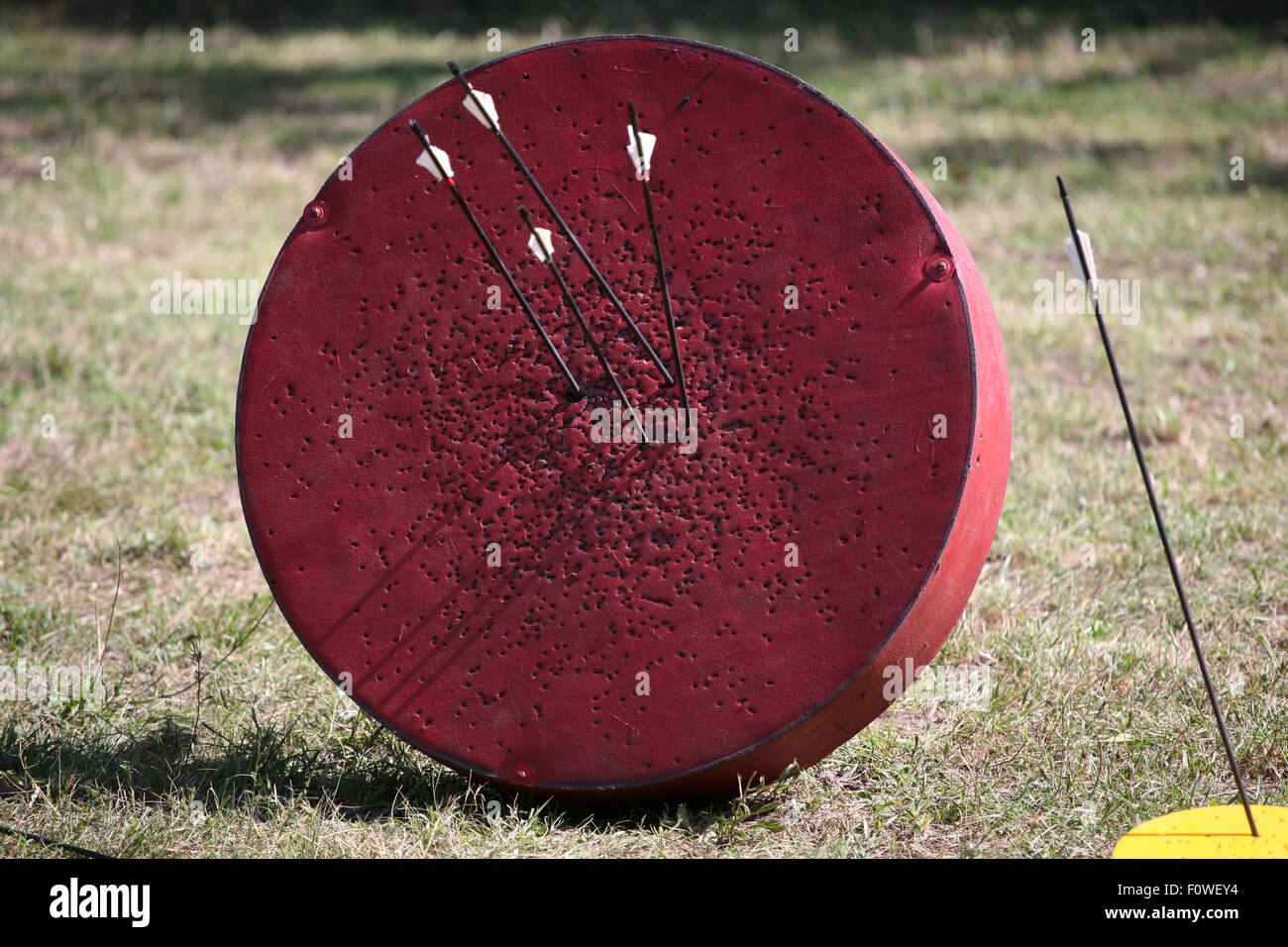 Historical medieval archery target on a warrior show Stock Photo Alamy