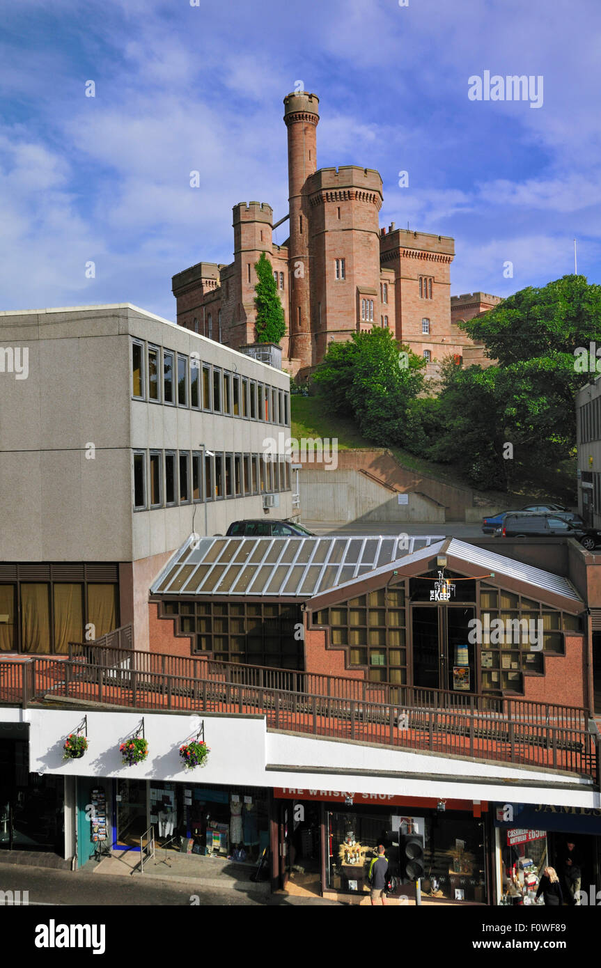 Bridge Street Stores >> Inverness Castle Looms Up Behind Stores On Bridge Street In Bridge Street Stores >> Inverness Castle Looms Up Behind Stores On Bridge Street In