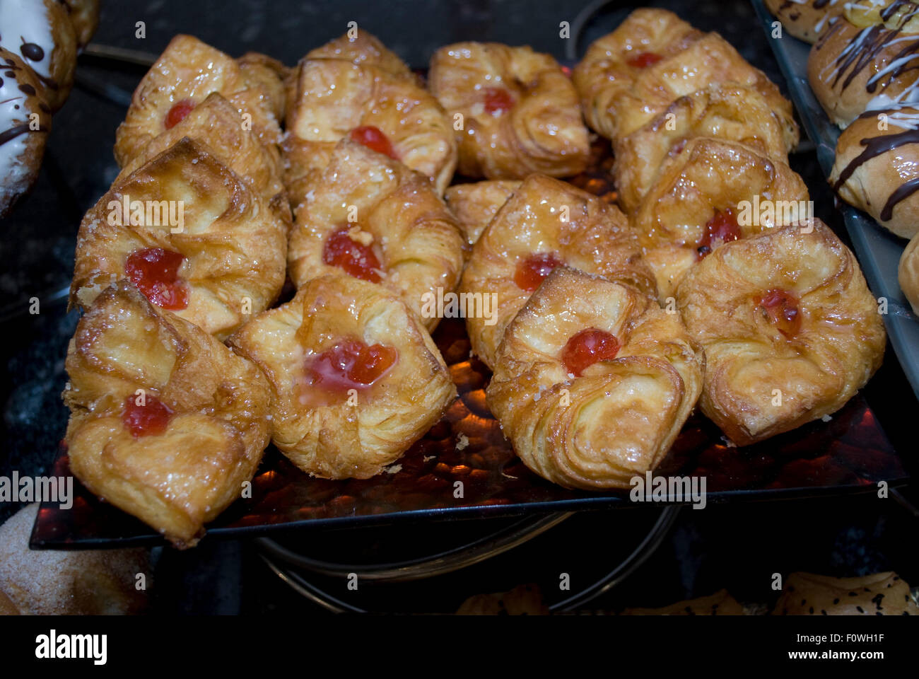 Breakfast pastries on a cruise ship on the Nile River, Egypt Stock