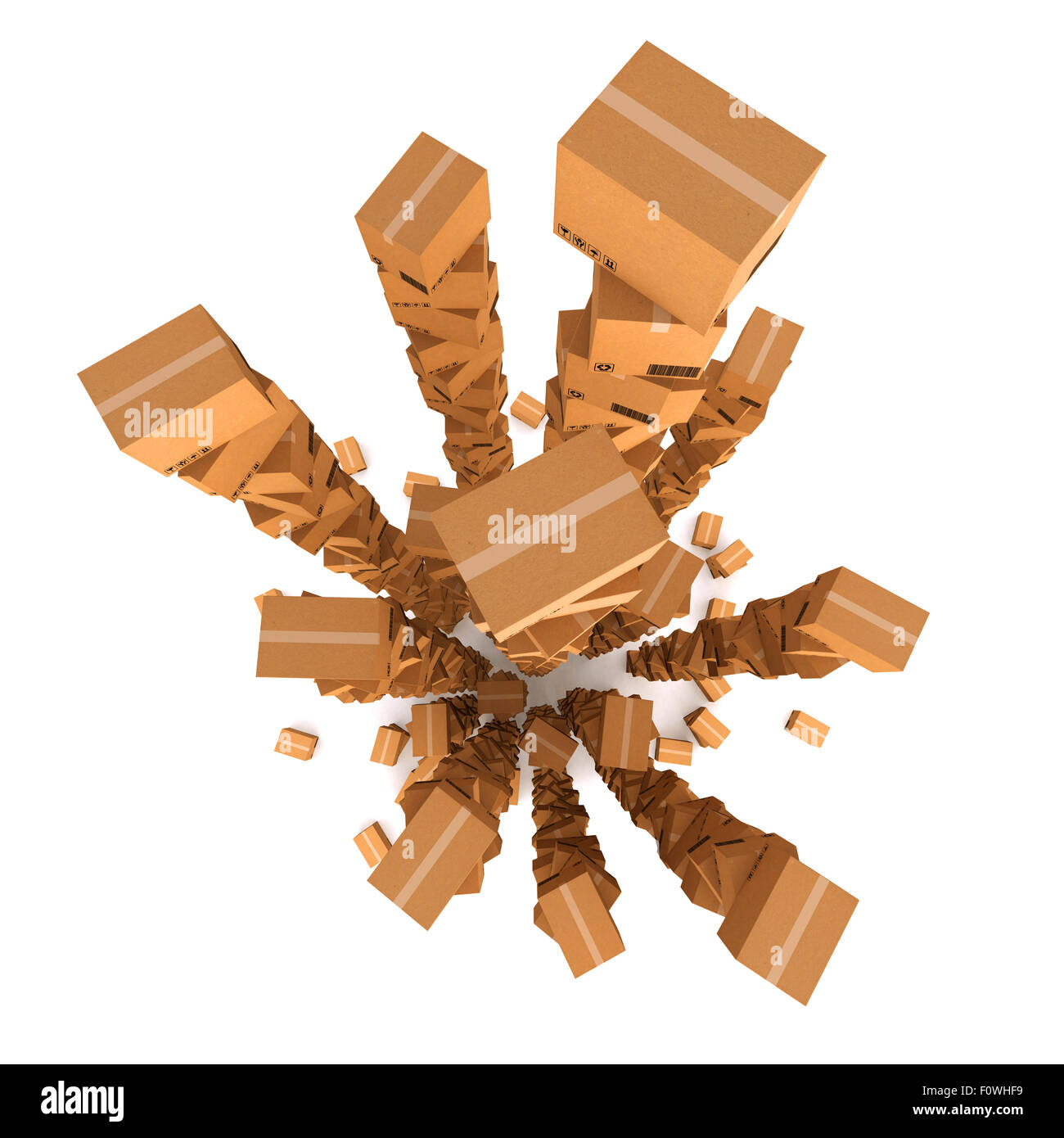 Cardboard boxes. Cargo, delivery and transportation logistics storage