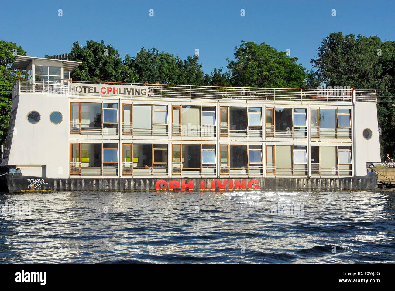 Floating CPH Living Hotel in harbor in Copenhagen, Denmark Stock ...