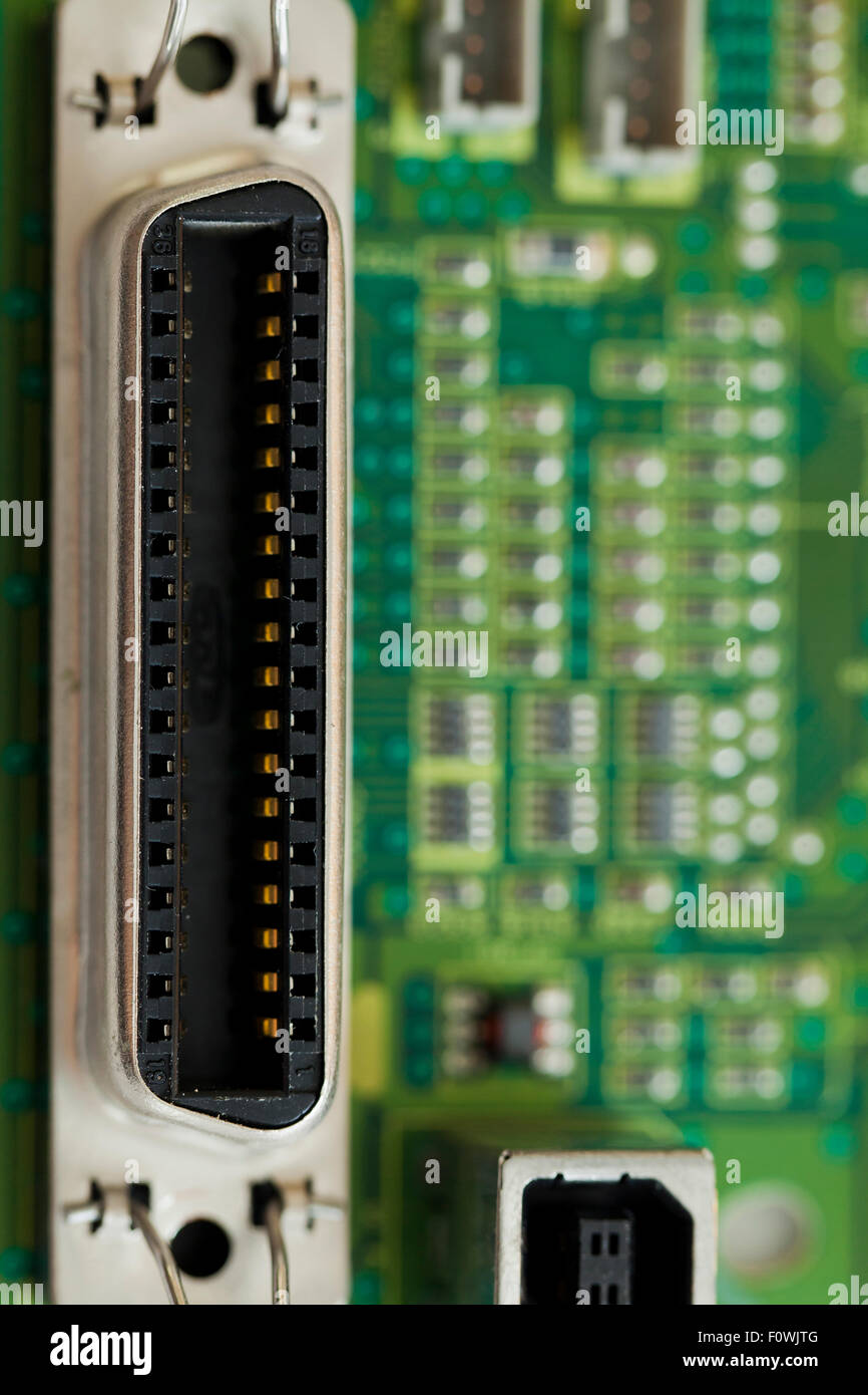 Standard bi-directional parallel printer connector port Stock Photo - Alamy