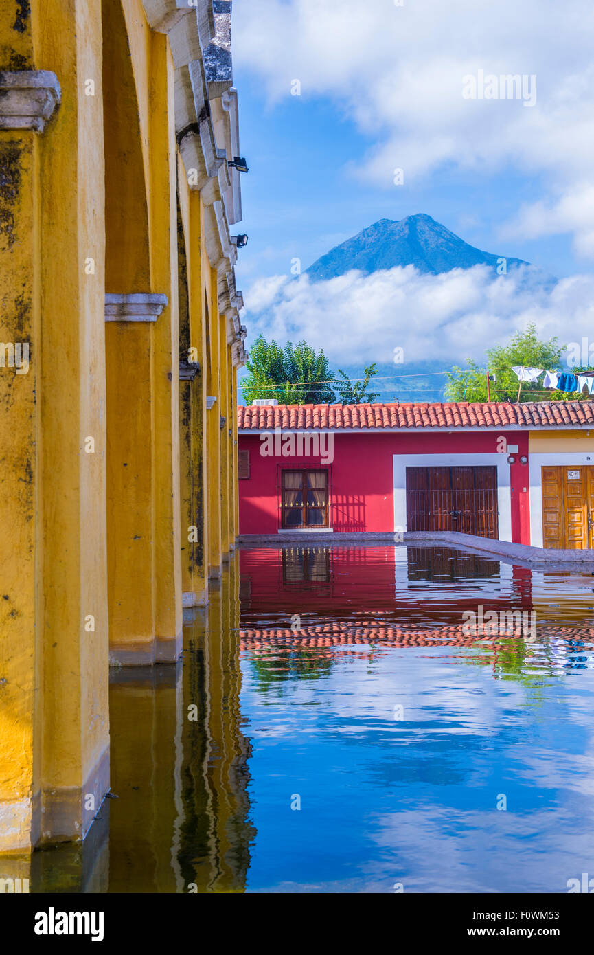 Street view of Antigua Guatemala Stock Photo