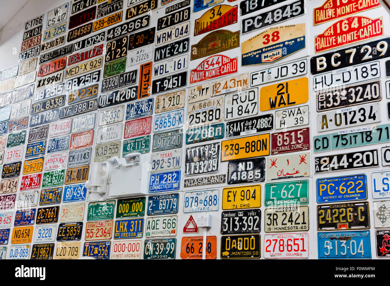 Number Plate display at Lakeland Motor Museum. Stock Photo