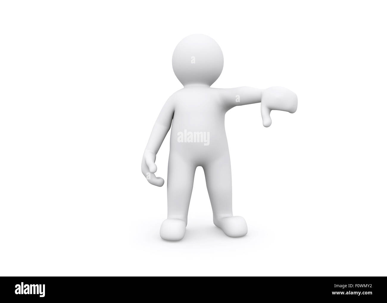 3d blank figure show thump down, no. Stock Photo