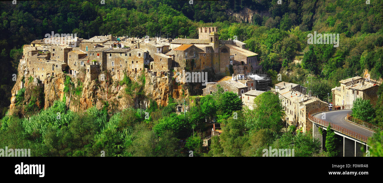most beautiful medieval villages of Italy - Calcata Stock Photo
