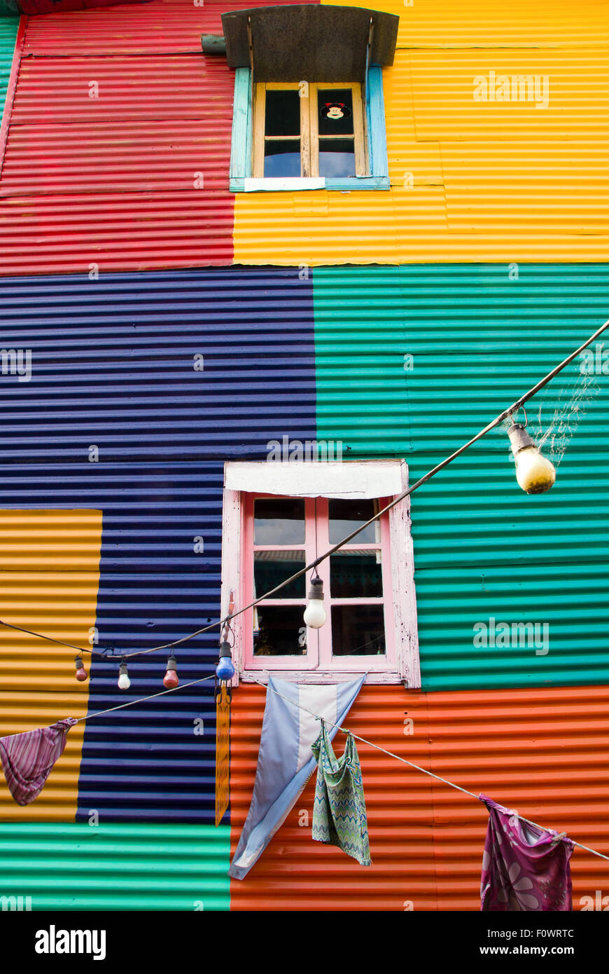 Colourful window in La Boca, Buenos Aires, Argentina Stock Photo