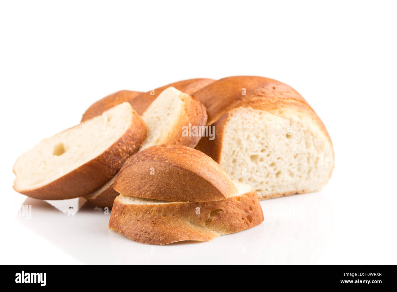 Traditional white bread slice isolated on white background Stock Photo ...