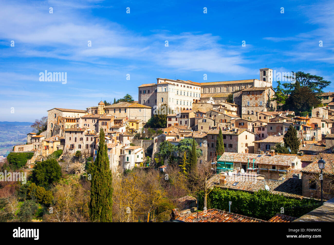 Authentic medieval town Todi in Umbria, Italy Stock Photo