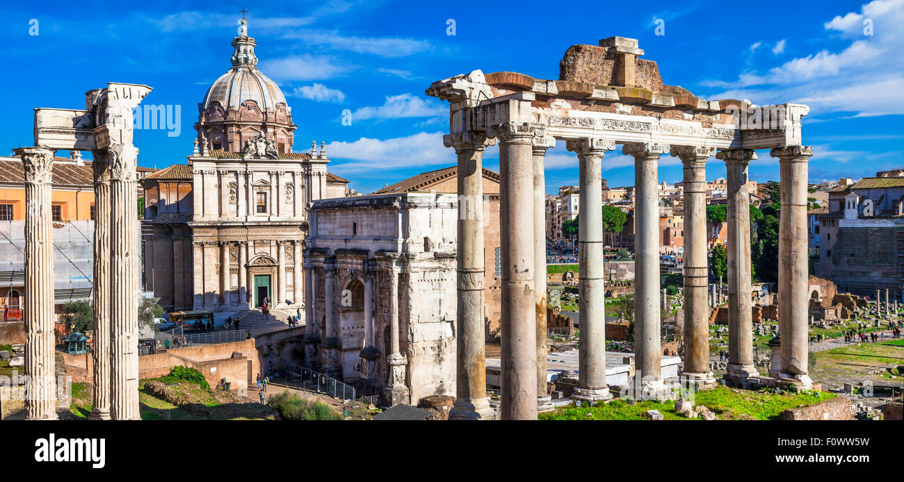 Roman forums - greatest landmark, Italy Stock Photo