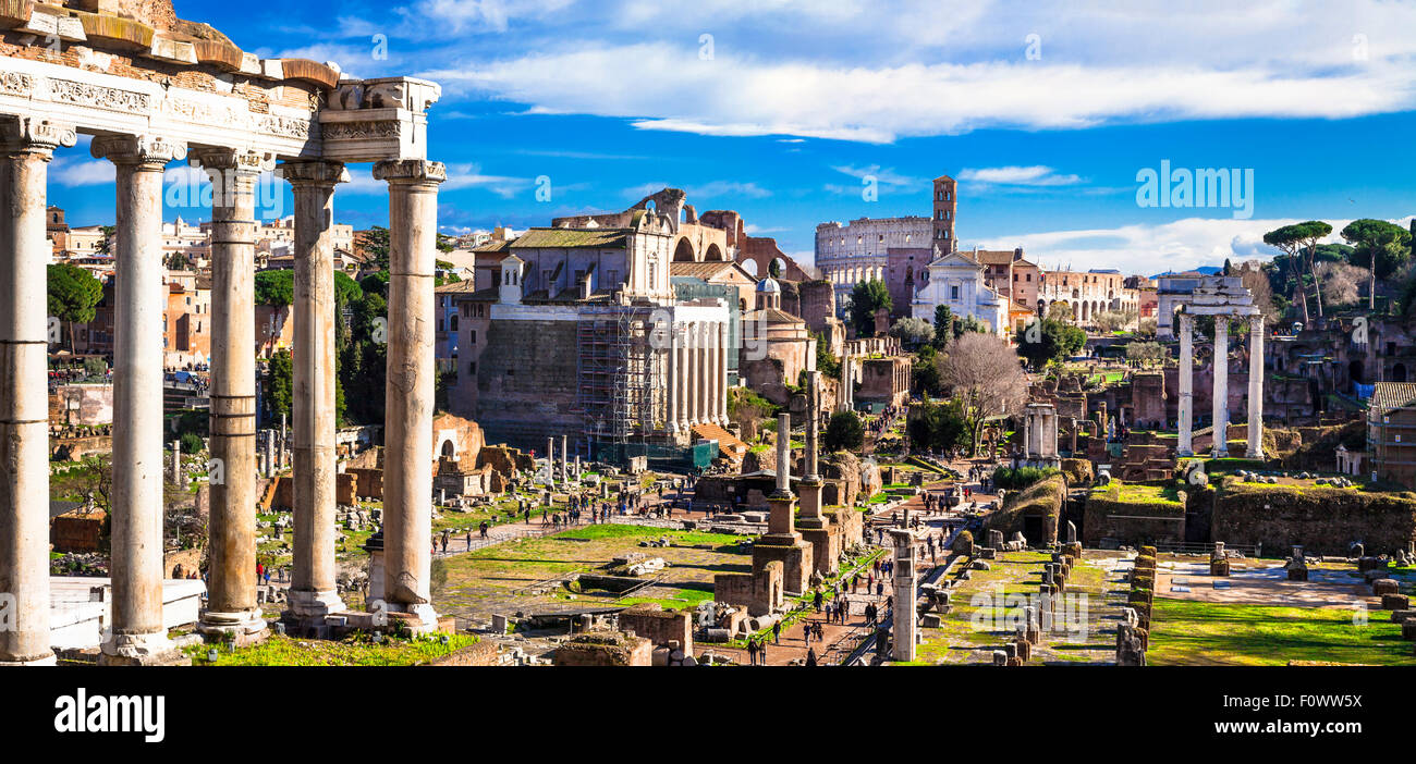 Great Roman Forums. Italy Stock Photo