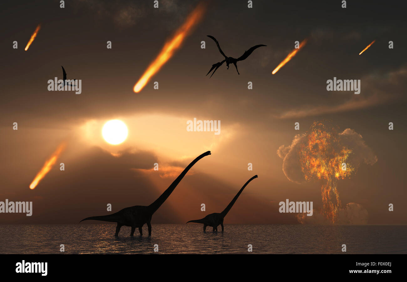 Death Of The Dinosaurs. Stock Photo