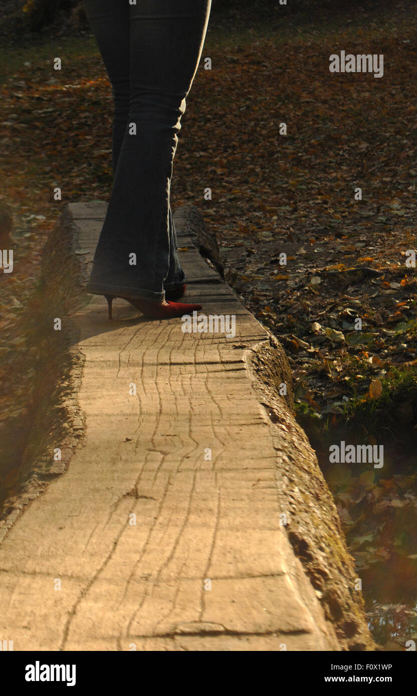 Walking in red Stock Photo - Alamy