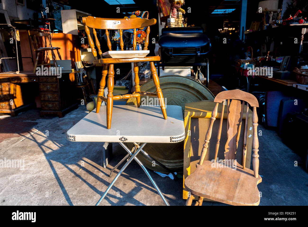 New York City, USA, American Furniture on Display Inside Shopping in Vintage Store, Brooklyn District, DUMBO Area, Stock Photo