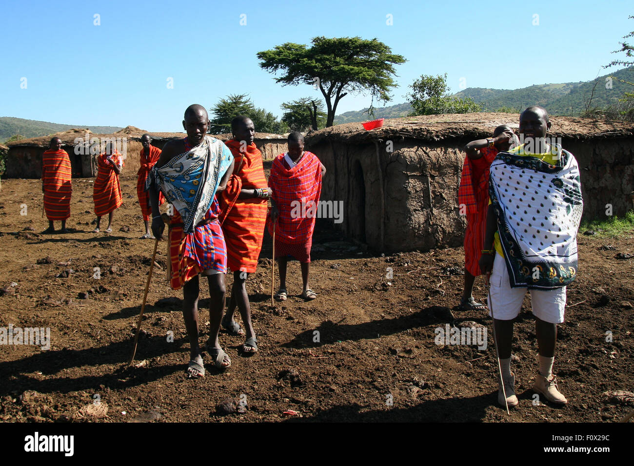 Some members of Masai tribe in Kenya Stock Photo
