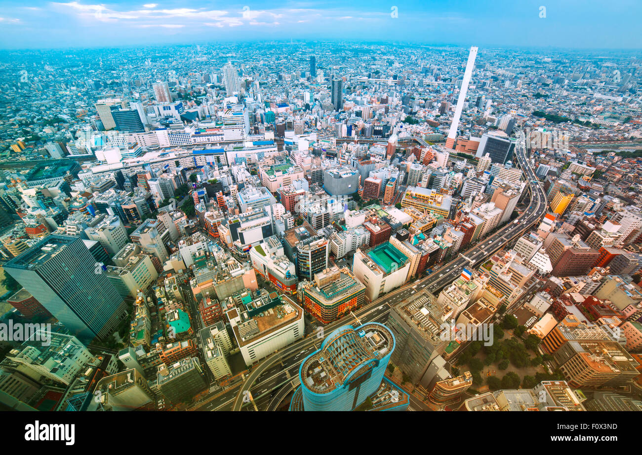 View of a bustling Tokyo from above Stock Photo