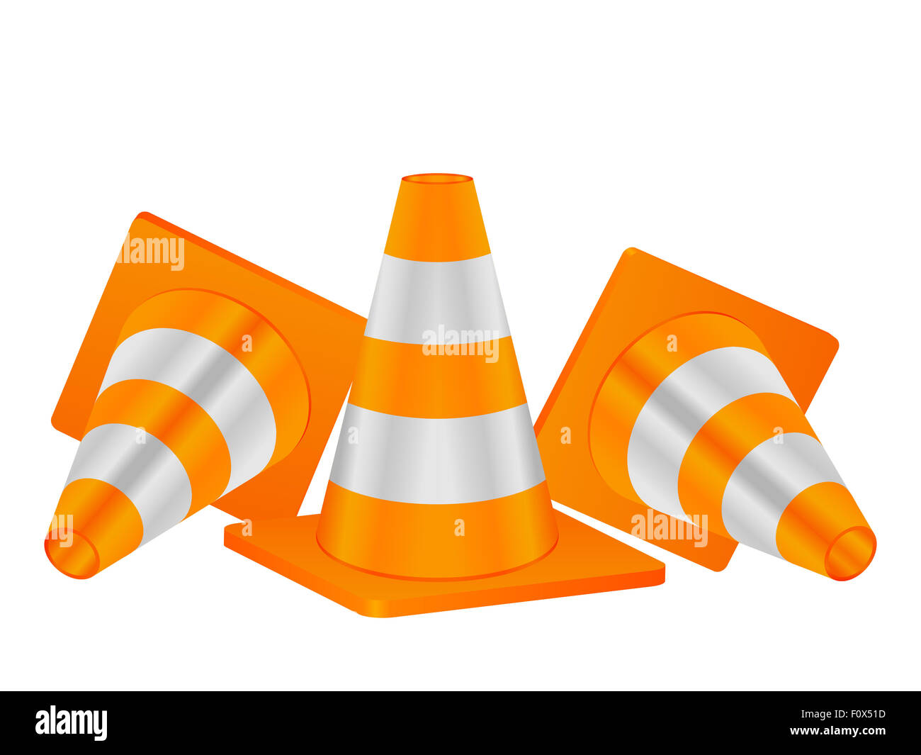 Traffic cones on a white background Stock Photo - Alamy