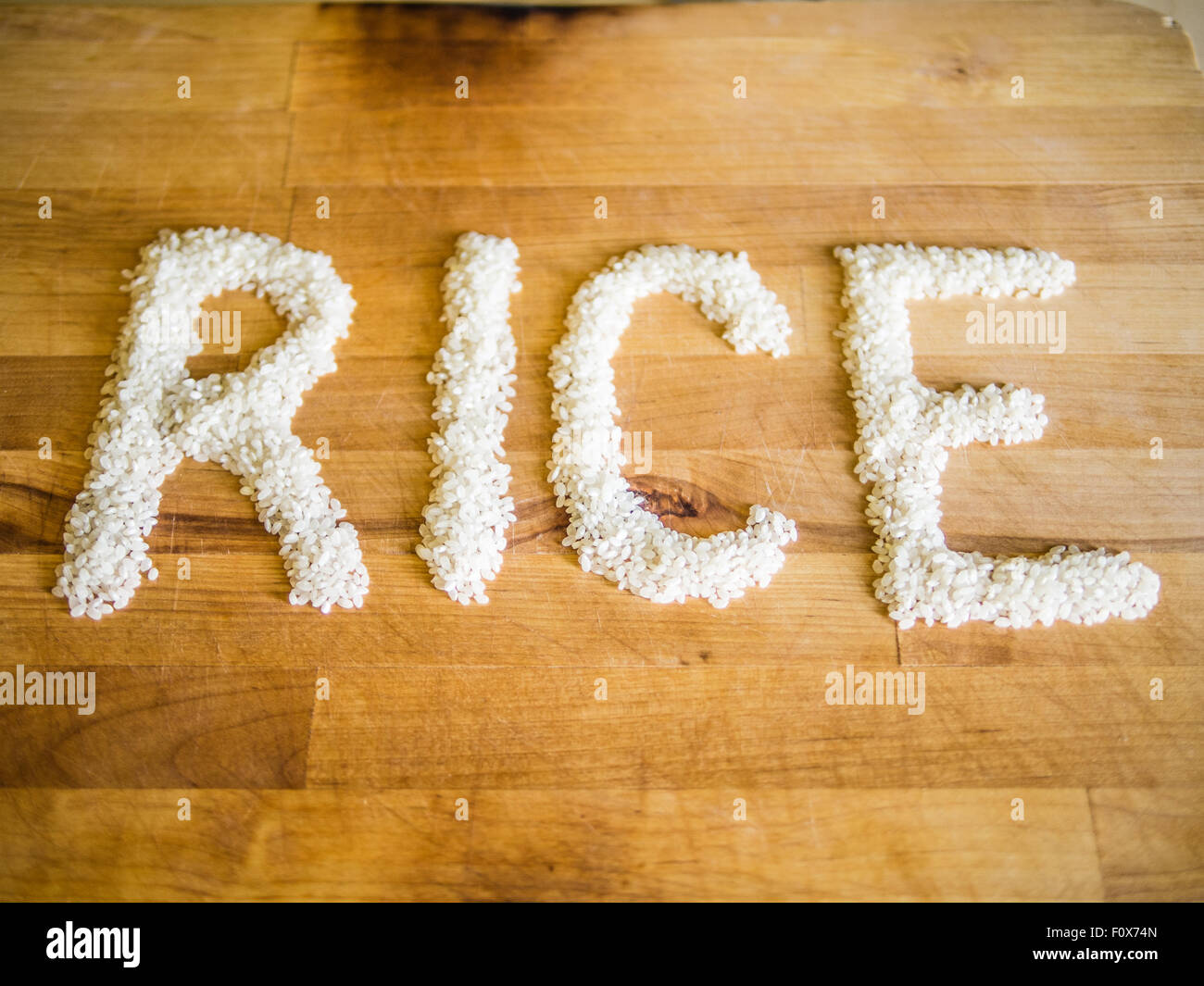 Rice word made of rice Stock Photo Alamy