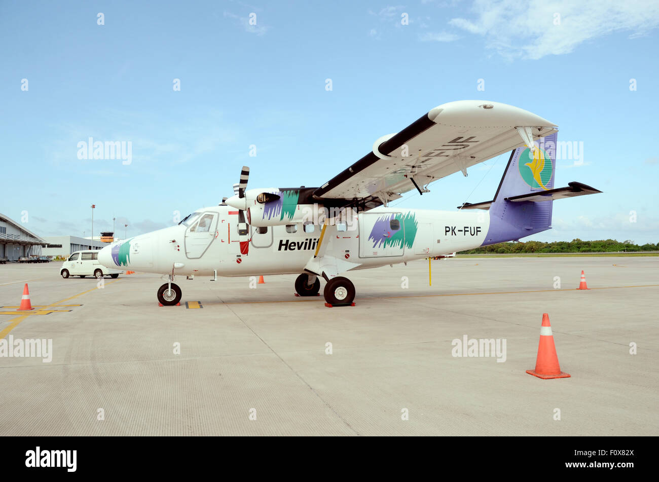twinengine turboprop aircraft DHC6 Stock Photo Alamy