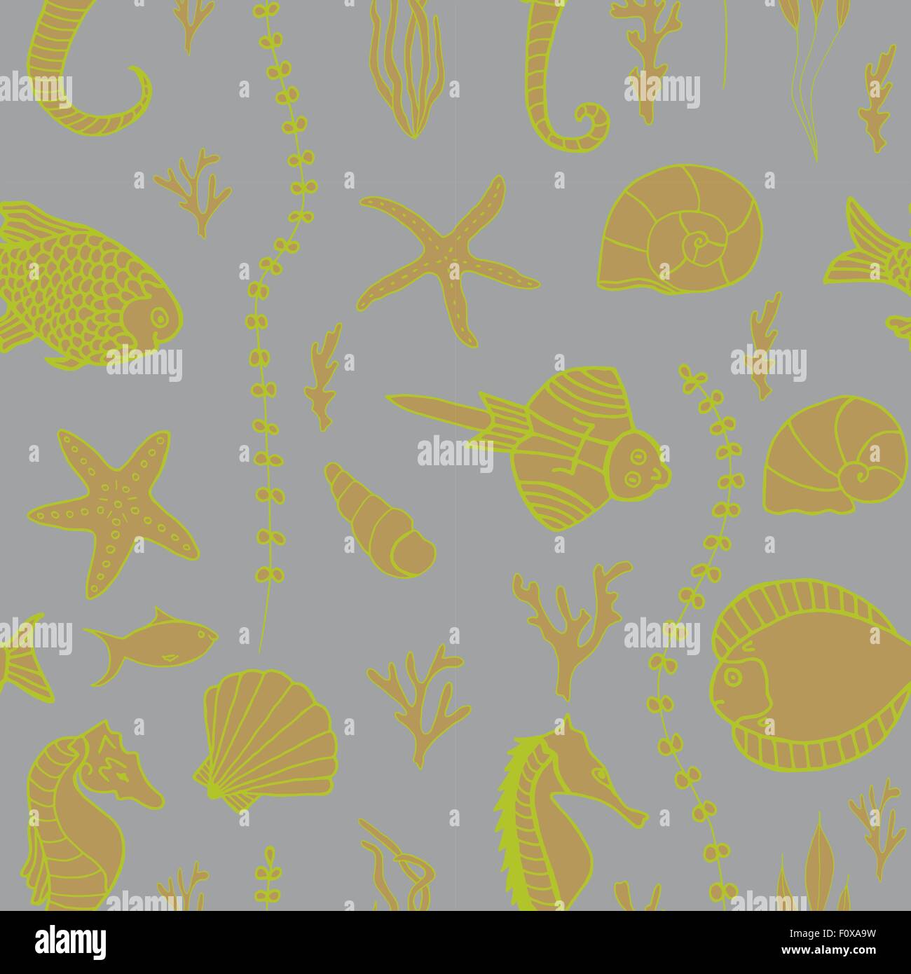 Seamless pattern with hand drawn fishes Stock Vector Image & Art - Alamy