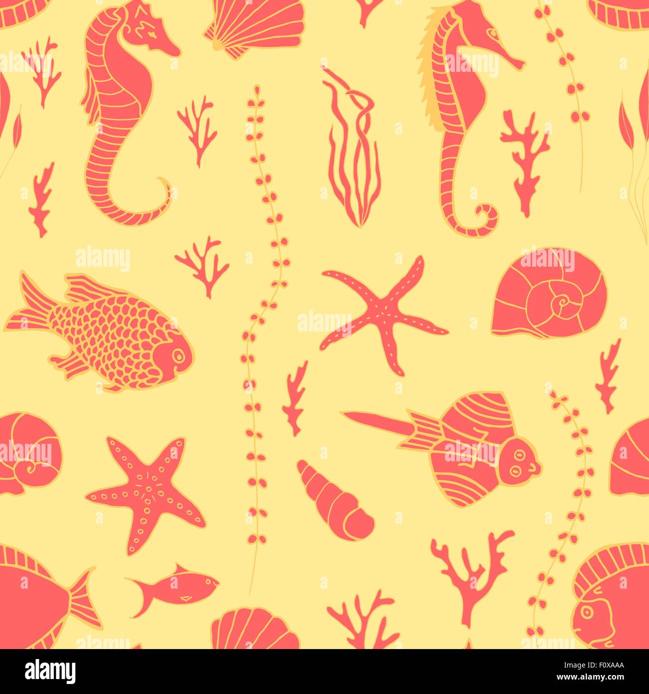 Seamless pattern with hand drawn fishes Stock Vector Image & Art - Alamy