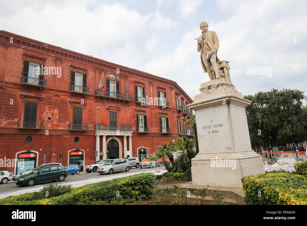 BARI, ITALY - MARCH 16, 2015: Statue of the 18th Century Italian composer Niccolo Piccinni at the Teatro Piccinni in Bari, Italy Stock Photo