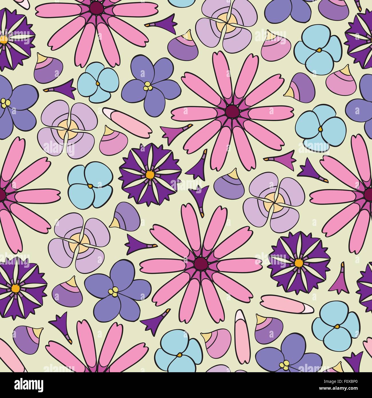 seamless background with flowers Stock Vector Image & Art - Alamy