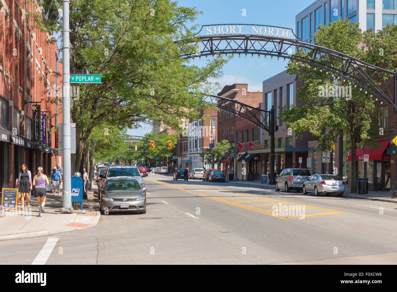 A summer view of the Short North neighborhood on N. High Street in