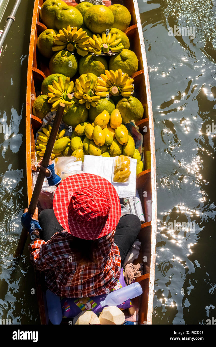 Damnoen Saduak Floating Market near Bangkok in Thailand Stock Photo