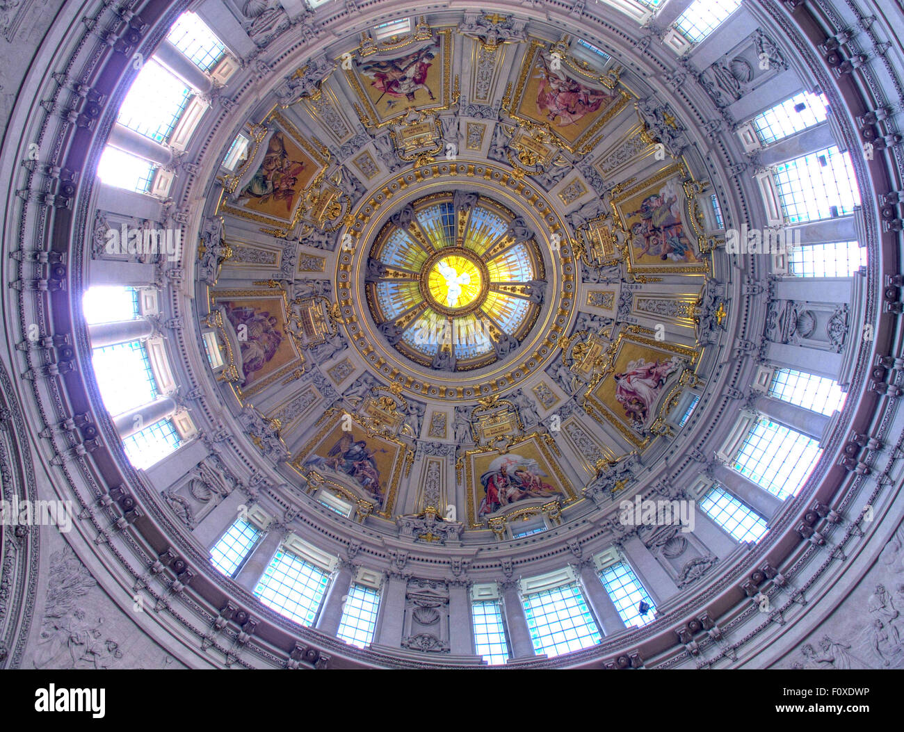 Berlin Cathedral Dome, interior looking up, Germany Stock Photo