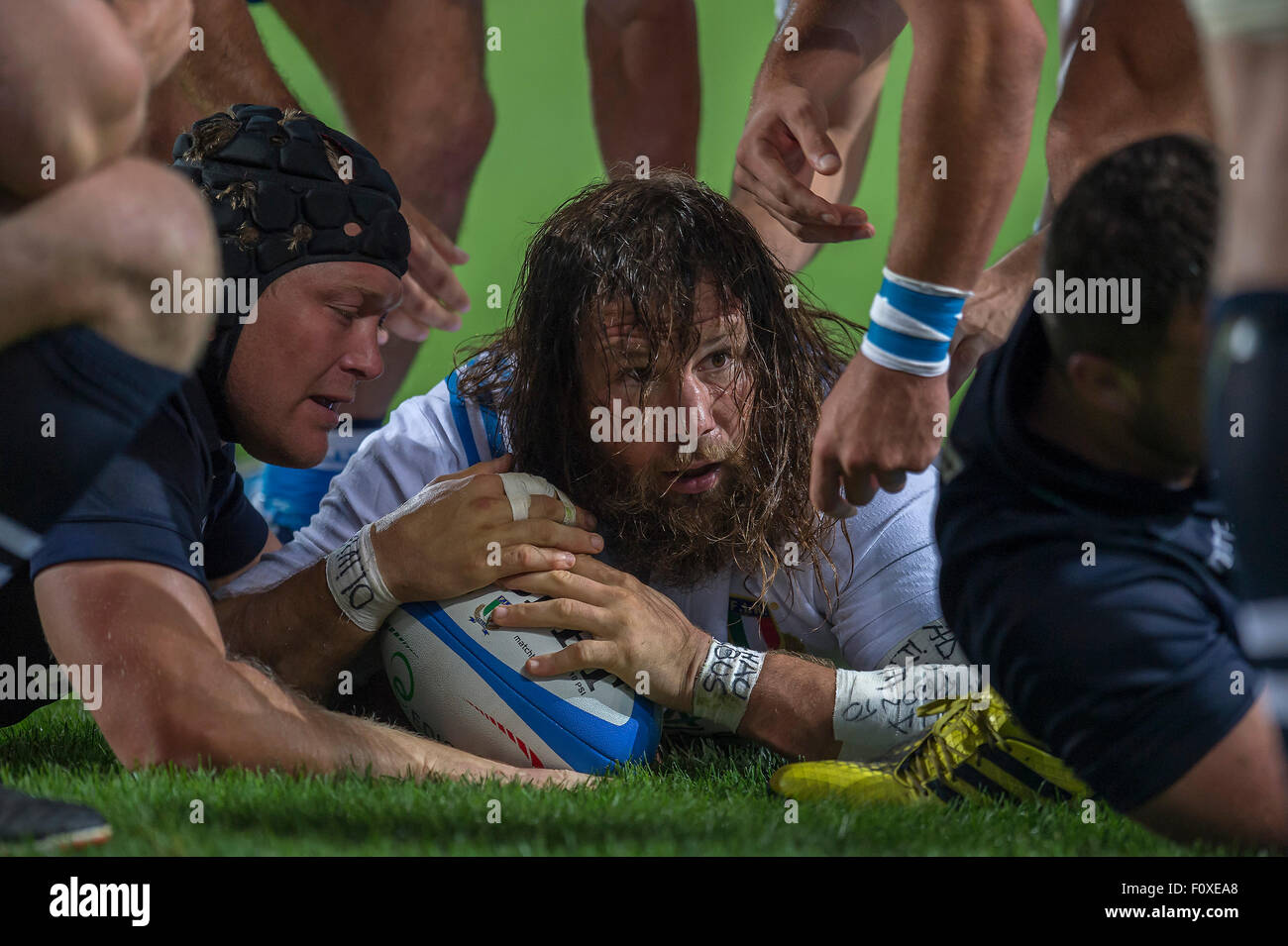 Turin, Italy. 22nd Aug, 2015. Rugby World Cup Warm Up Match Italy vs Scotland at Olympic Stadium, Turin, Italy, August 22, 2015 Credit:  Luciano Movio/Alamy Live News Stock Photo