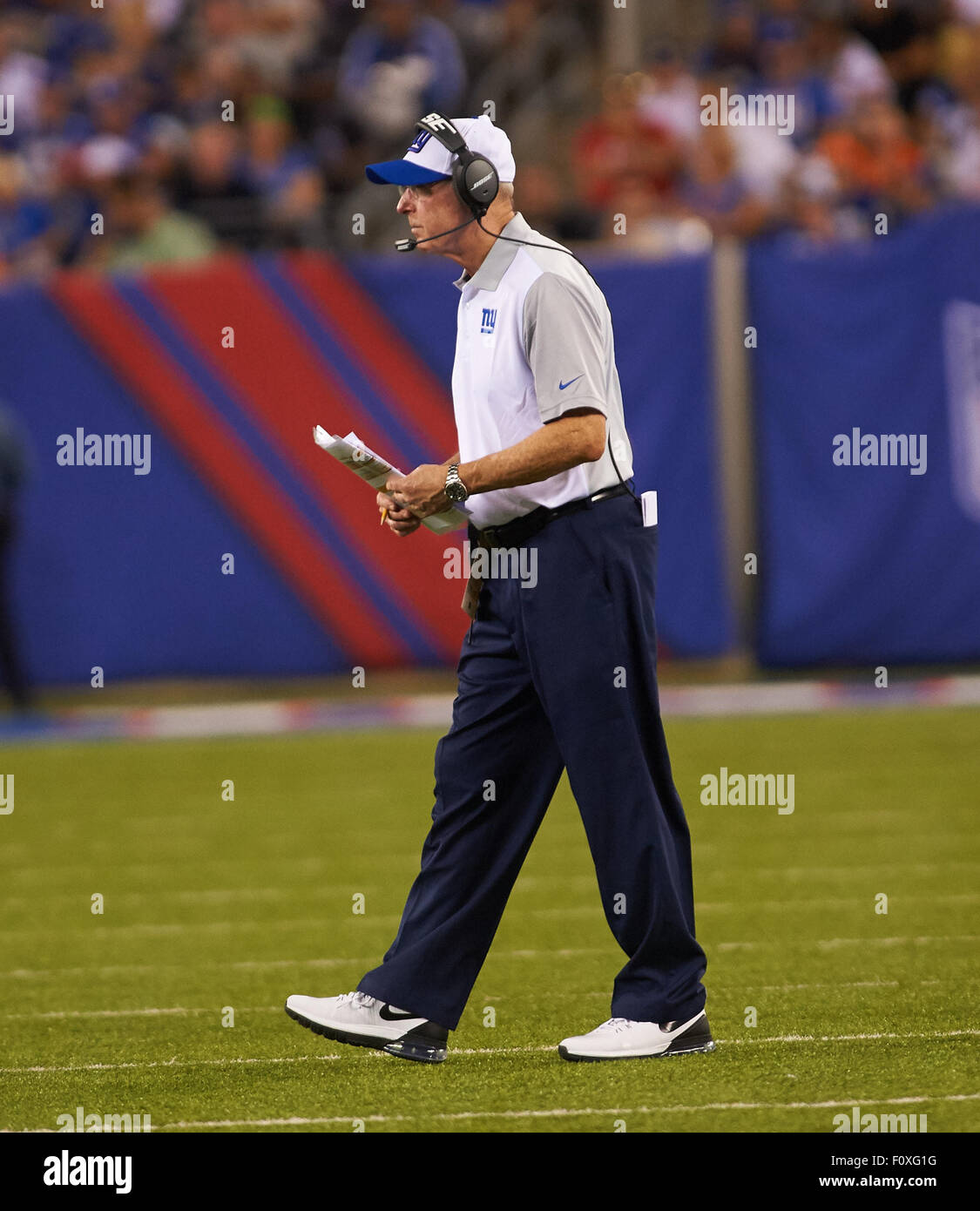 East Rutherford, New Jersey, USA. 22nd Aug, 2015. Giants' head coach ...