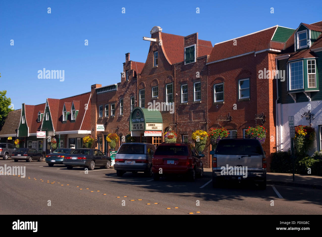 Downtown storefronts, Lynden, Washington Stock Photo